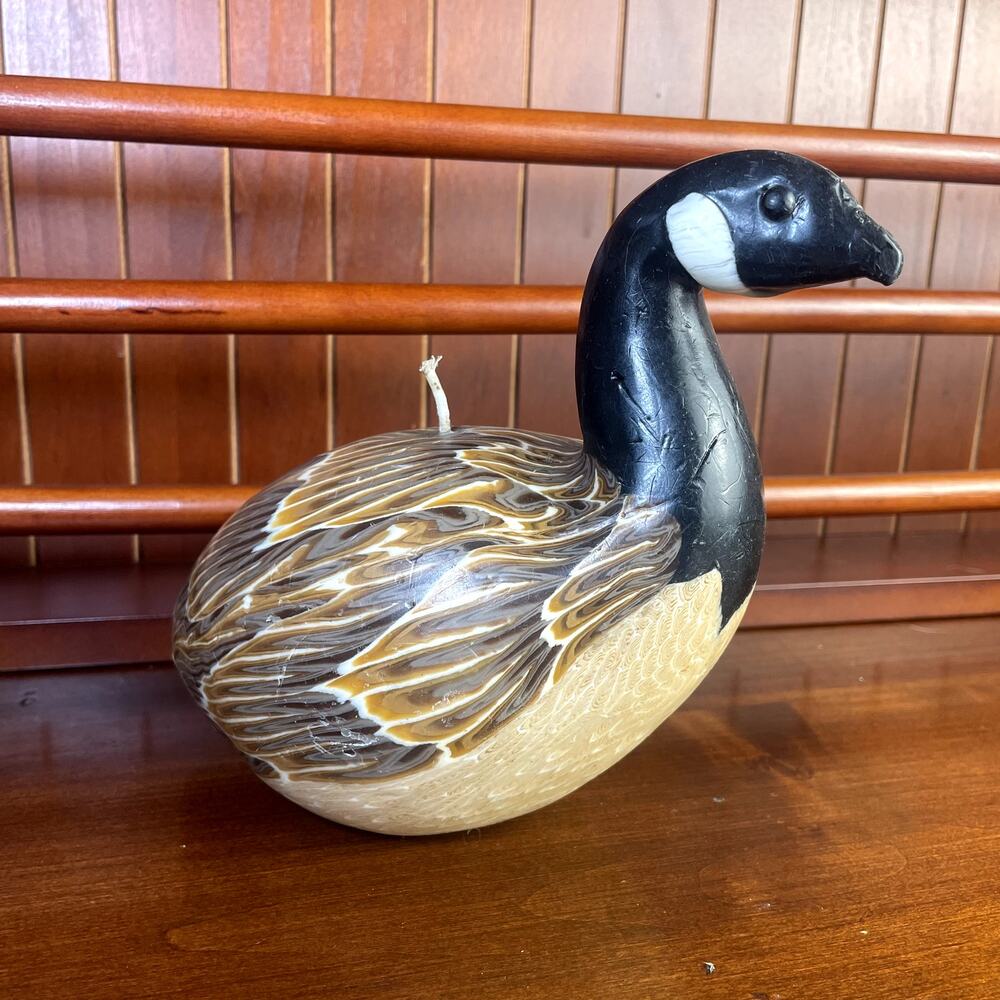 Vintage Canadian Goose Candle Duck Art Cabin Hunting Camping
